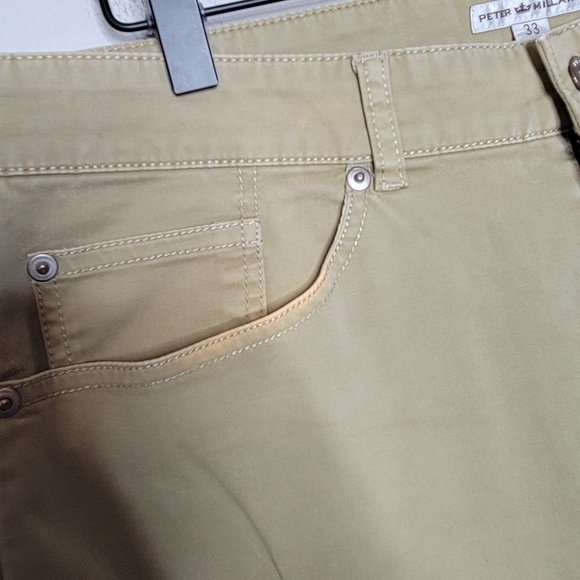 Peter Millar Mens Khaki Chinos Pants Size 33 Cotton Blend - Picture 5 of 8
